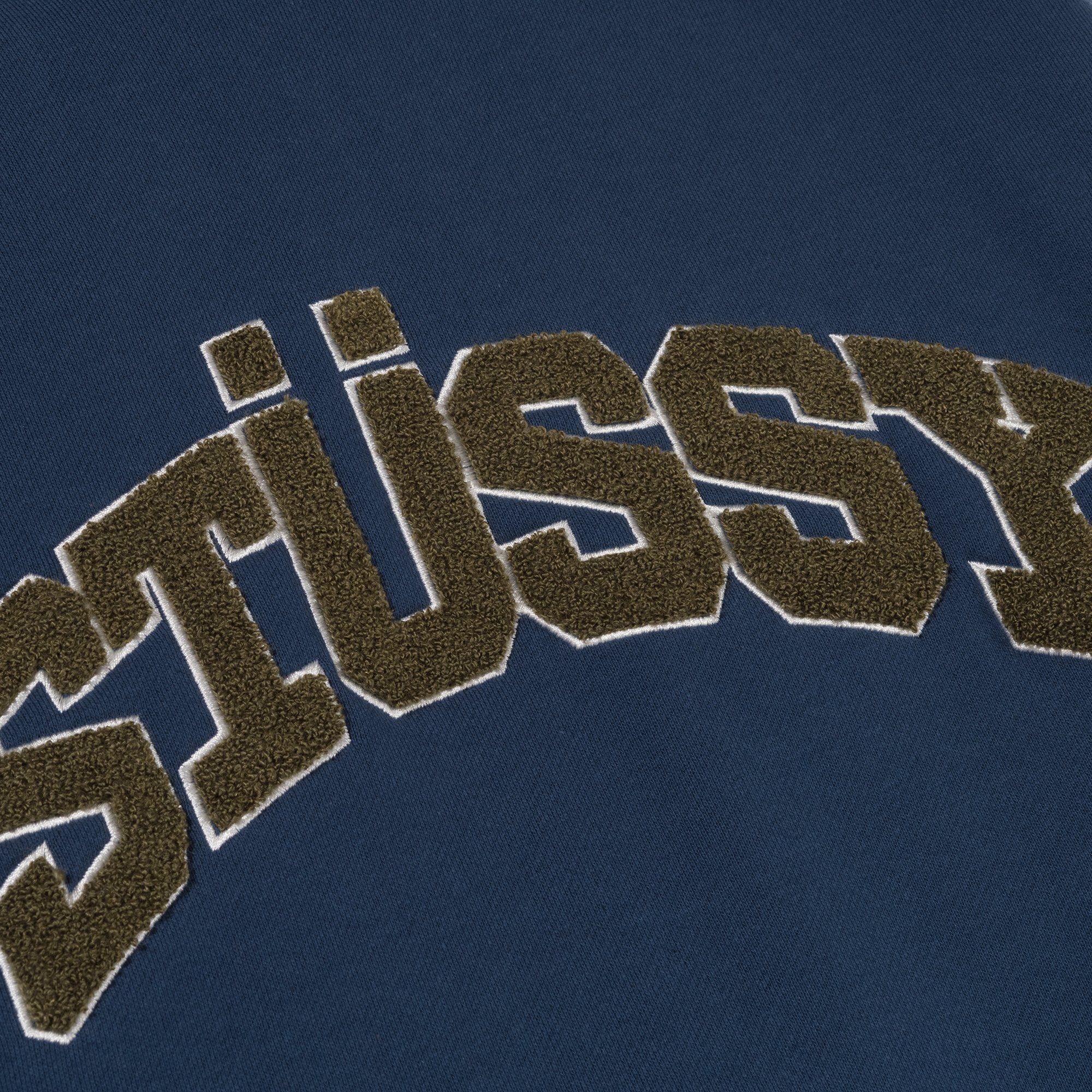 stussy chenille arch hoodie grey