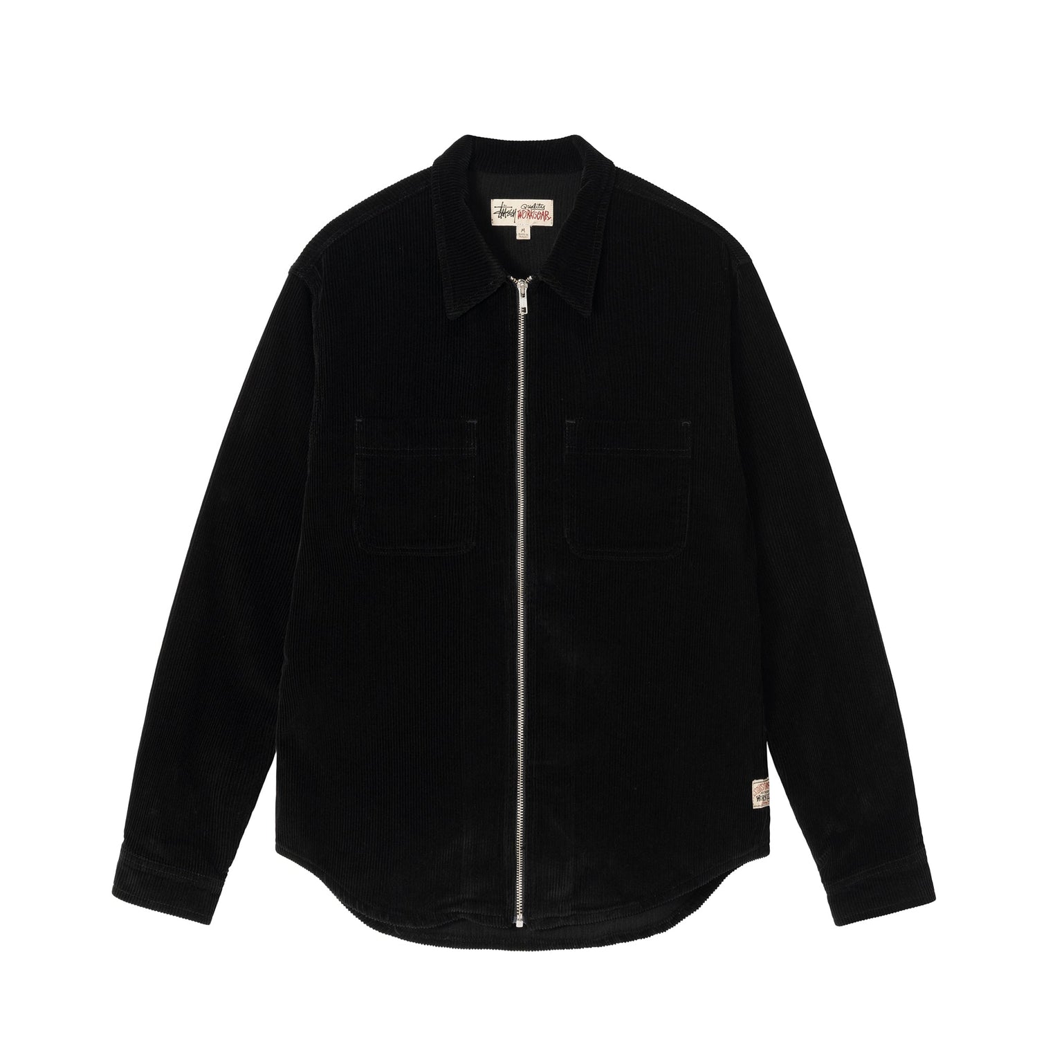 STÜSSY | Wide Wale Cord Zip Shirt (Black)