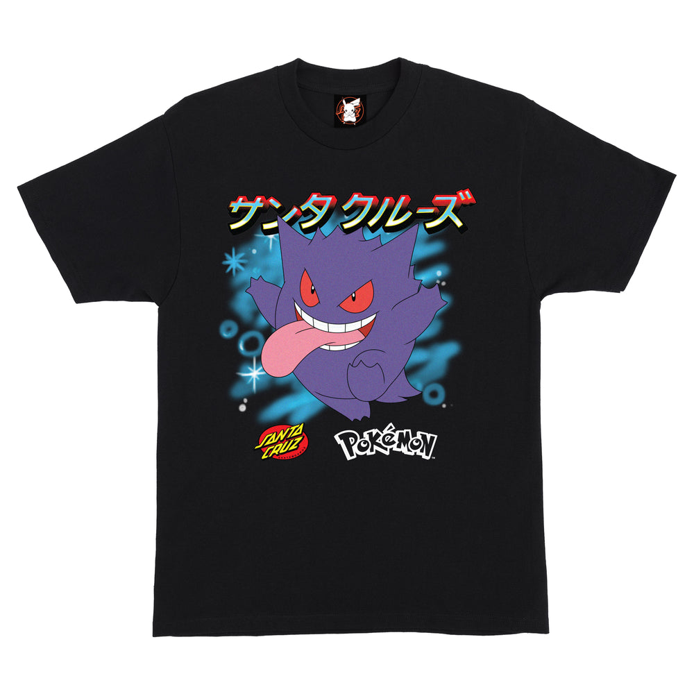 Pokémon & Santa Cruz Ghost Type 3 Men’s T-Shirt (Black Gengar)