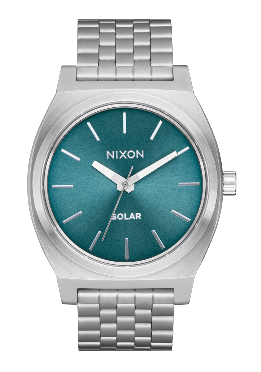 Nixon | Time Teller Solar Watch 40.5Mm (Silver/Dusty Blue Sunray)