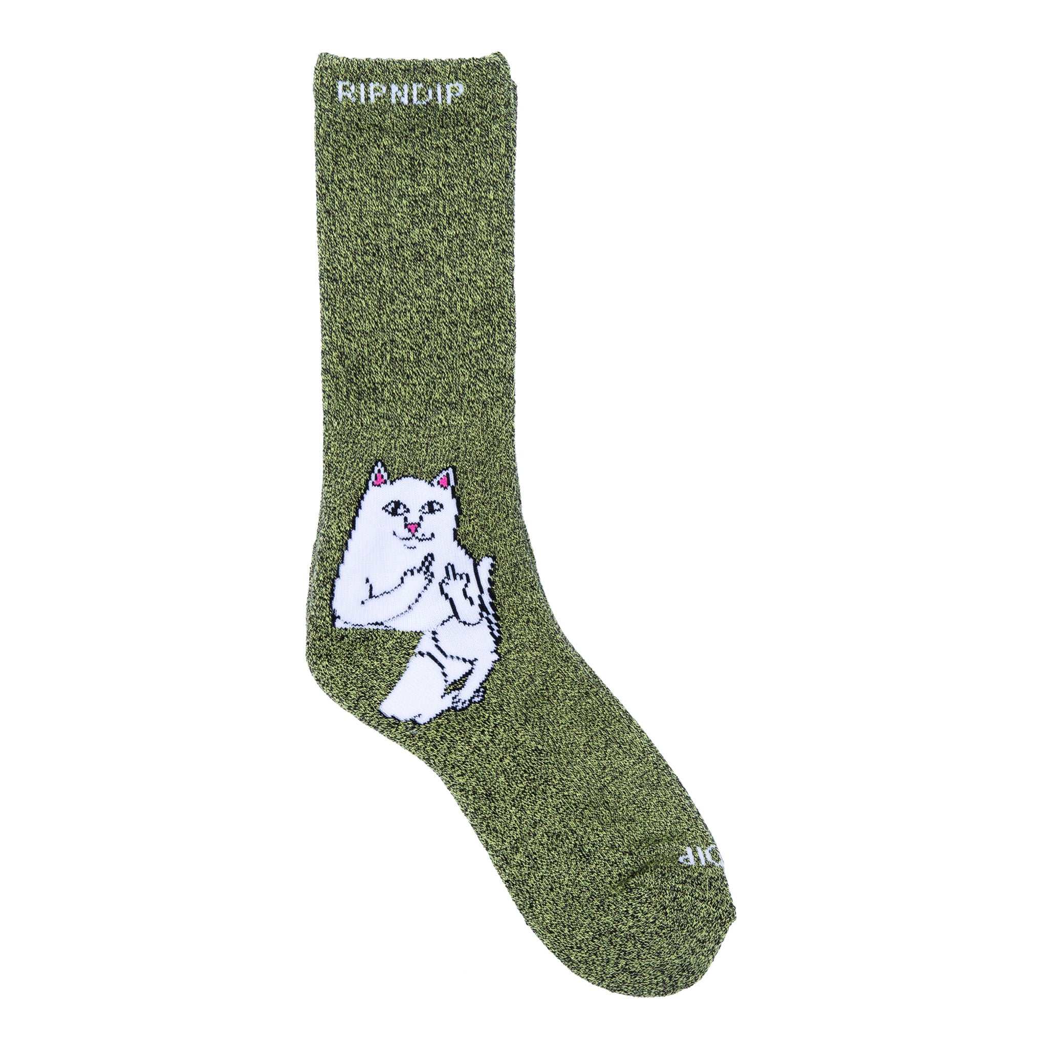 Ripndip | Lord Nermal Socks (Green / Grey Speckle)